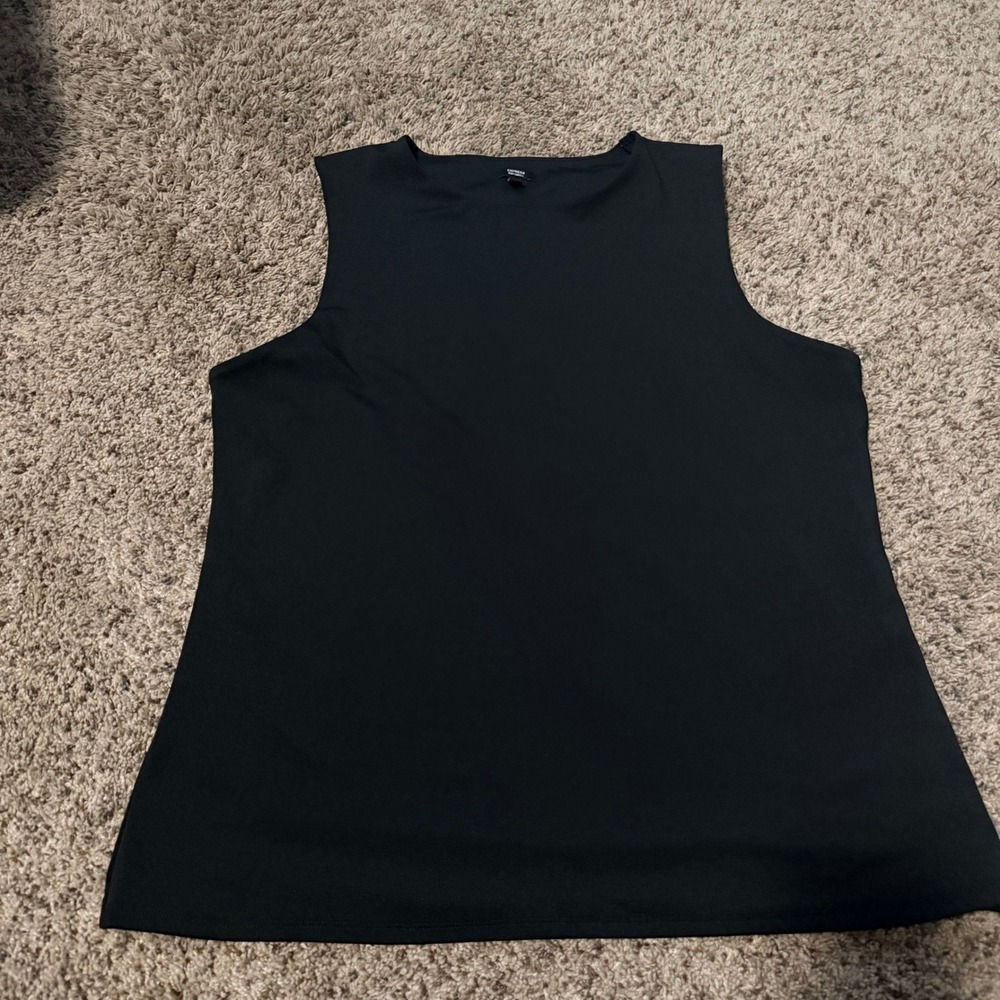 Express Body Contour Sleeveless Tank Top Black Crew Neck Womens XL